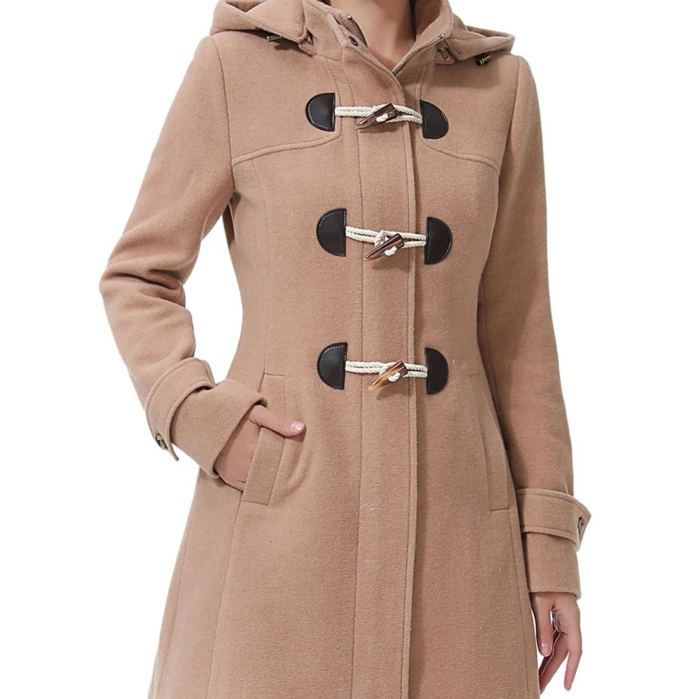 Mimi Kai “Daisy” Wool Toggle Coat with Hoodie new without tag.